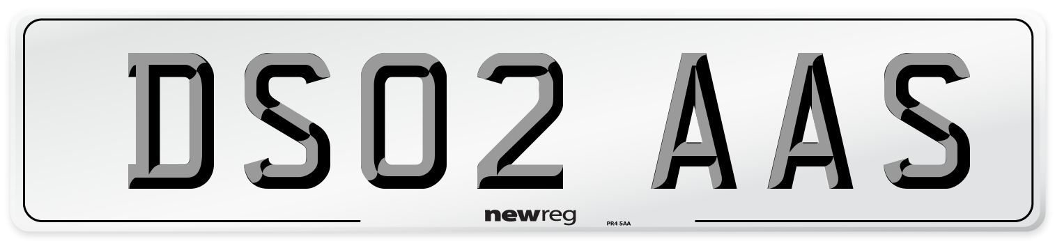 DS02 AAS Number Plate from New Reg